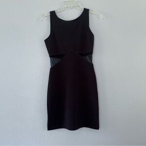 Vintage 90s All That Jazz black mesh waist midi dress size Small Cocktail Party